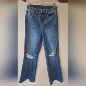 NWOT Judy Blue Straight Fit  Distressed Jeans Stretch Tummy Control  Size 7/28
